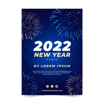 Gradient new year vertical poster template