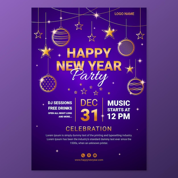 Бесплатное векторное изображение Градиент новогодний вертикальный постер шаблон