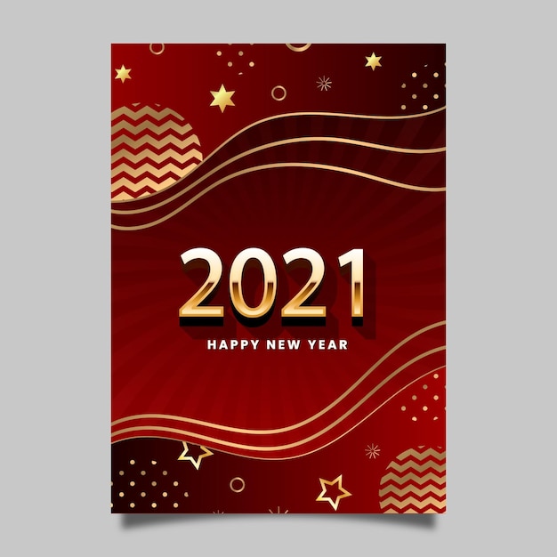 Gradient new year vertical poster template