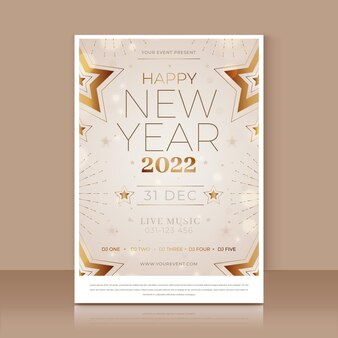 Gradient new year vertical poster template