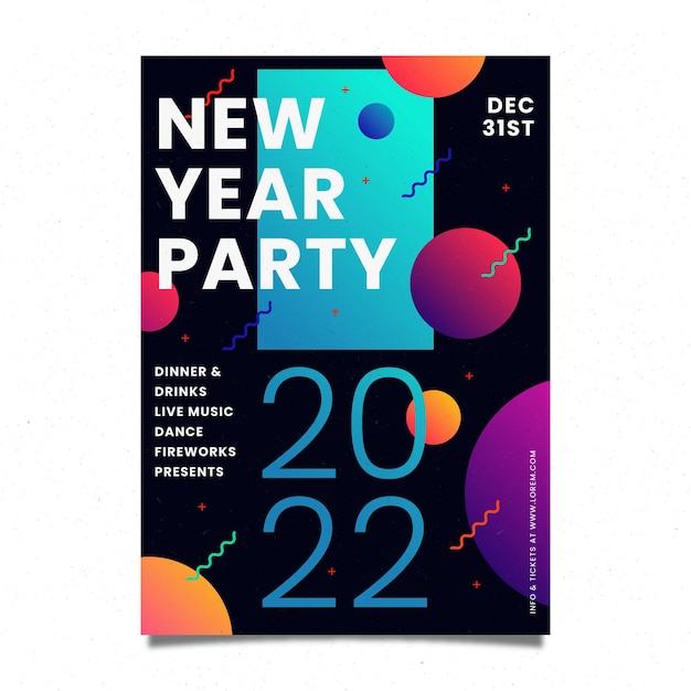 Free vector gradient new year vertical poster template