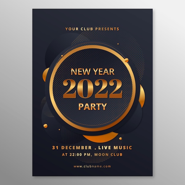 Gradient new year vertical poster template