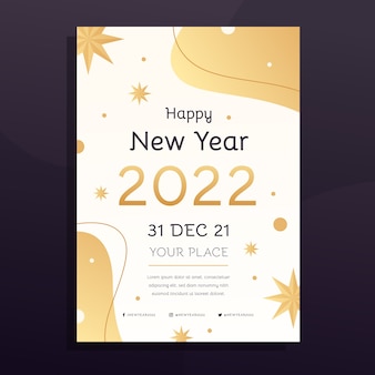 Gradient new year vertical poster template