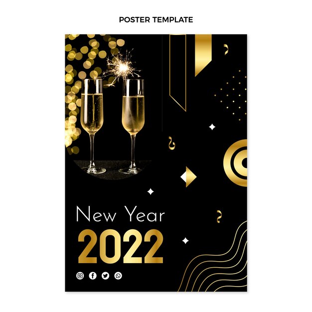 gradient new year vertical poster template