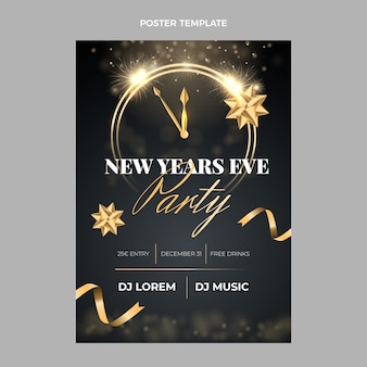 Gradient new year vertical poster template