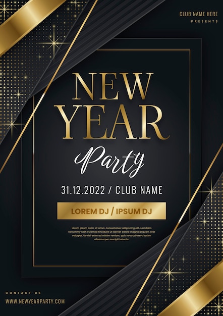 Gradient New Year Vertical Poster Template