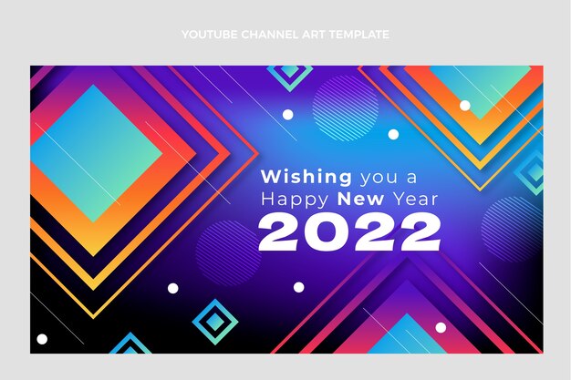 Gradient new year youtube channel art