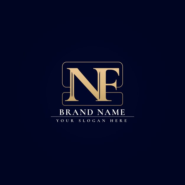 Gradient nf or fn logo template