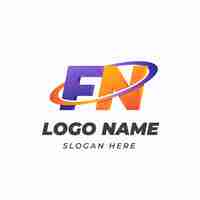 Free vector gradient nf or fn logo template