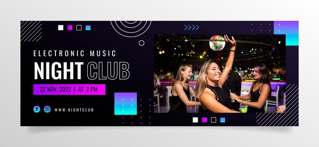 Gradient night club facebook cover