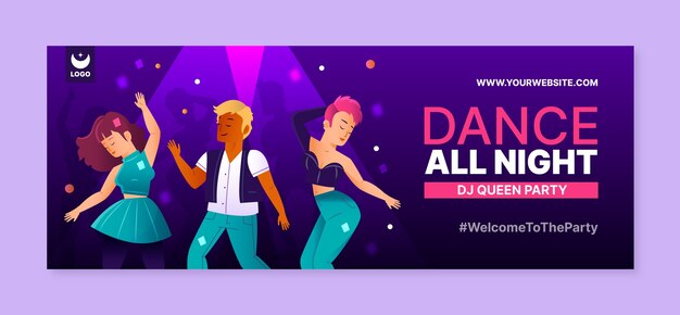 gradient night club facebook cover