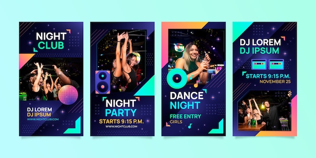 Gradient night club instagram stories