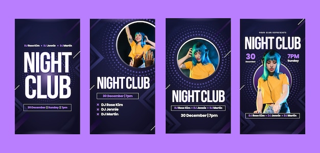 Gradient night club instagram stories