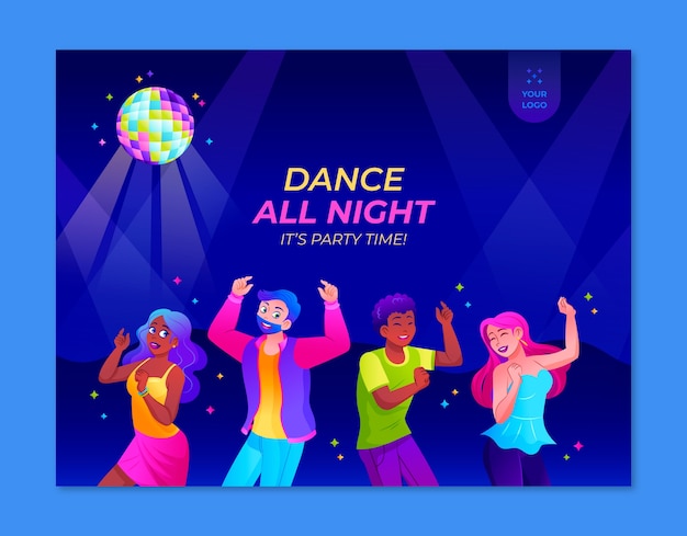 Free vector gradient night club photocall template