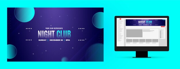 Gradient night club youtube channel art