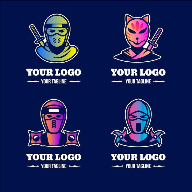 Gradient ninja logo templates