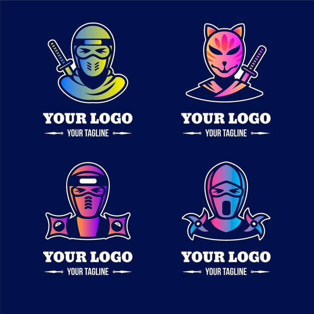 Gradient ninja logo templates