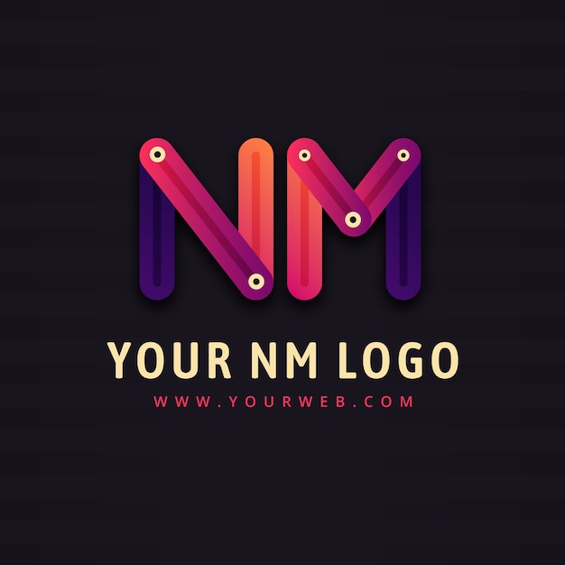 Gradient nm or mn logo template