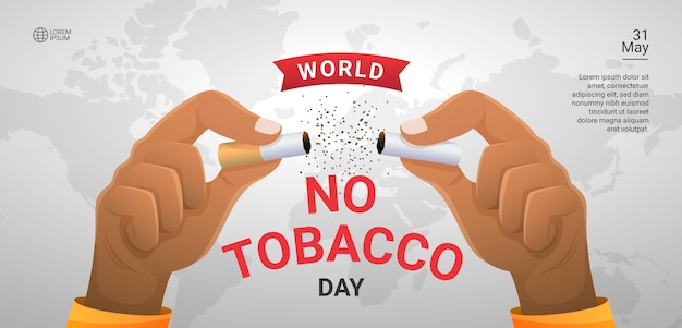 Free vector gradient no tobacco day horizontal banner template