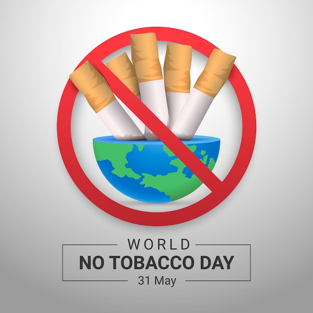 Gradient no tobacco day illustration