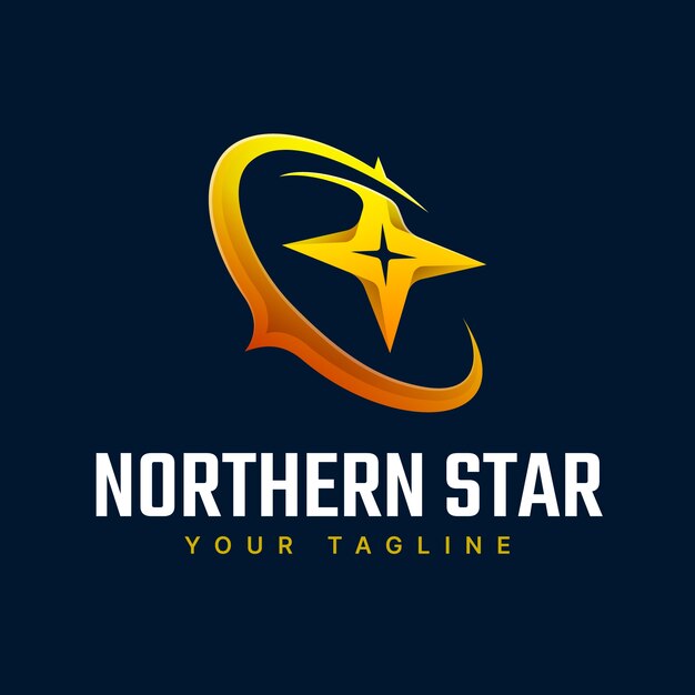 Шаблон логотипа градиент северной звезды