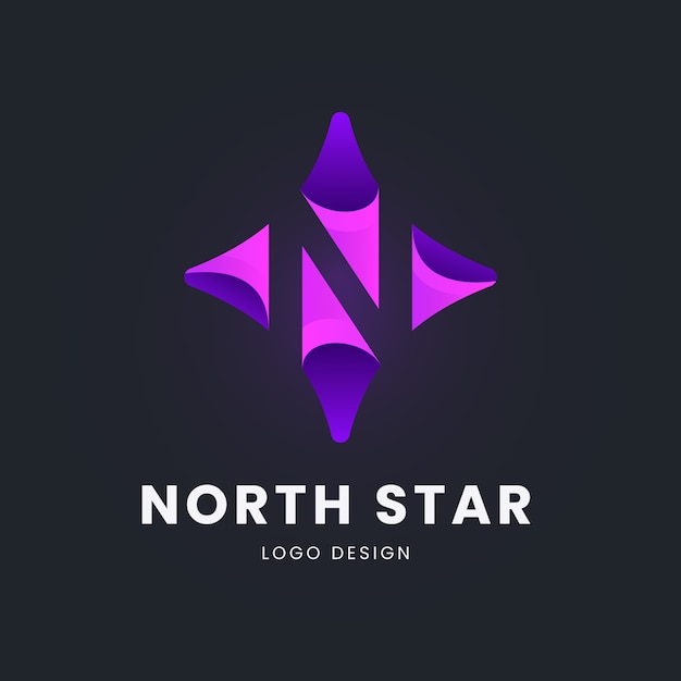 Градиентный логотип северной звезды
