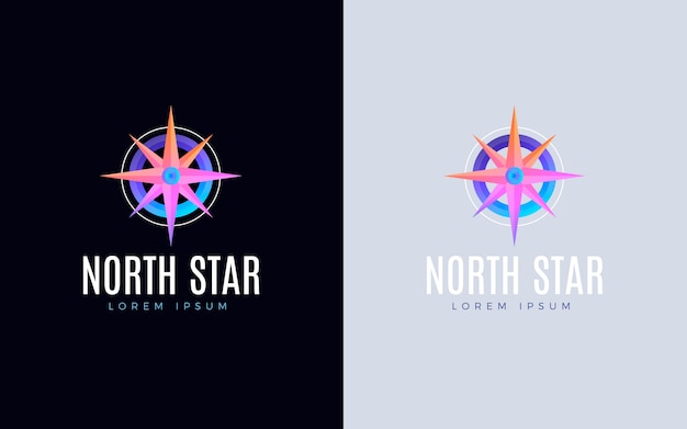 Free vector gradient north star logo