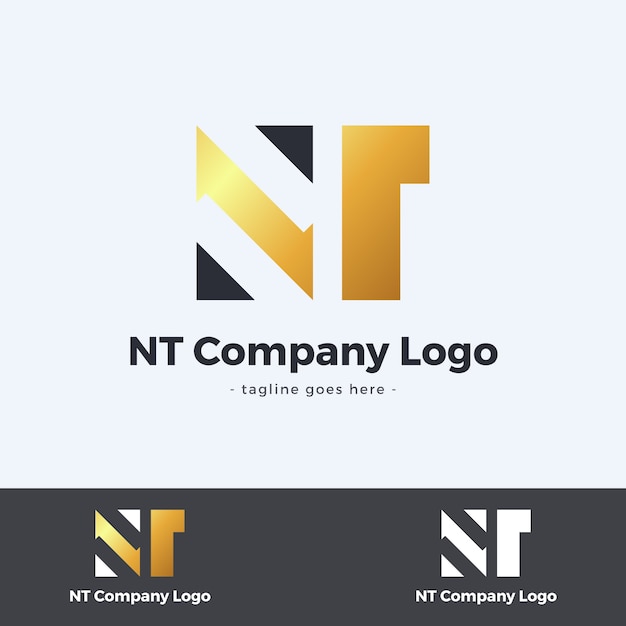 Free vector gradient nt or tn logo template