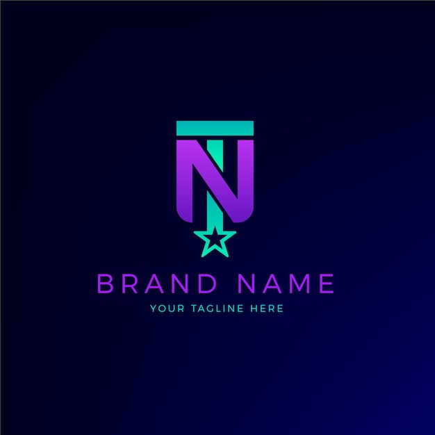 Gradient nt or tn logo template