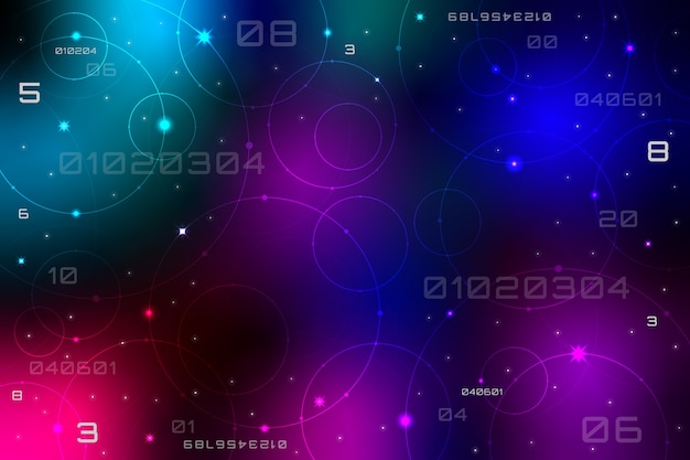 Free vector gradient numerology background