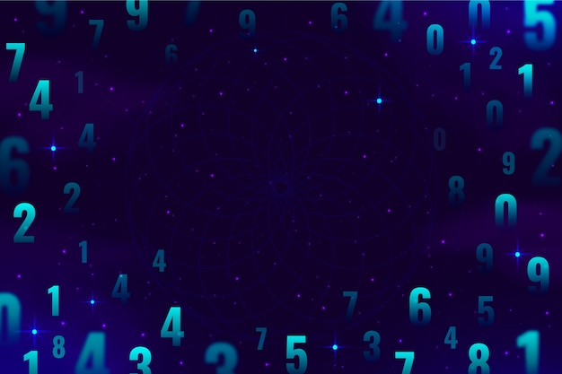 Free vector gradient numerology background