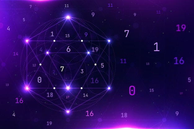 Free vector gradient numerology background