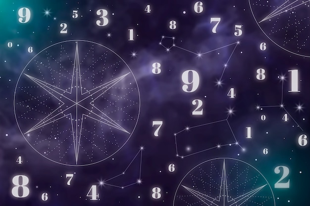 Vettore gratuito illustrazione di numerologia gradiente