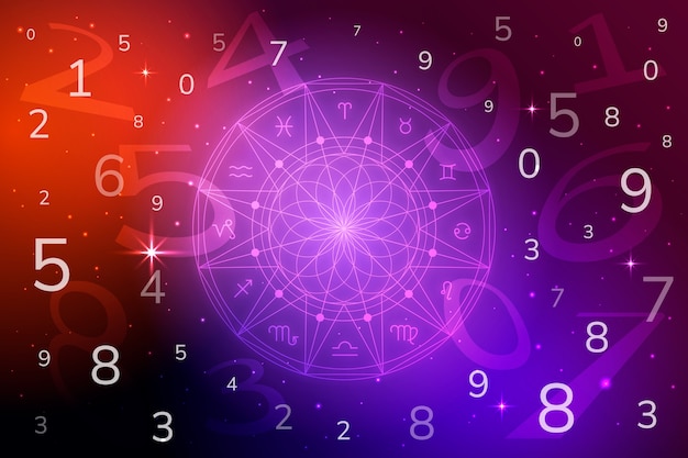 Free vector gradient numerology illustration