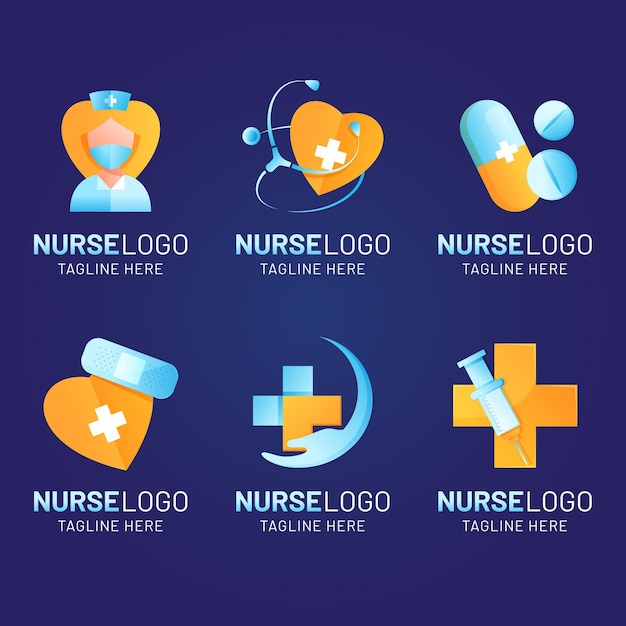 Free vector gradient nurse logo templates