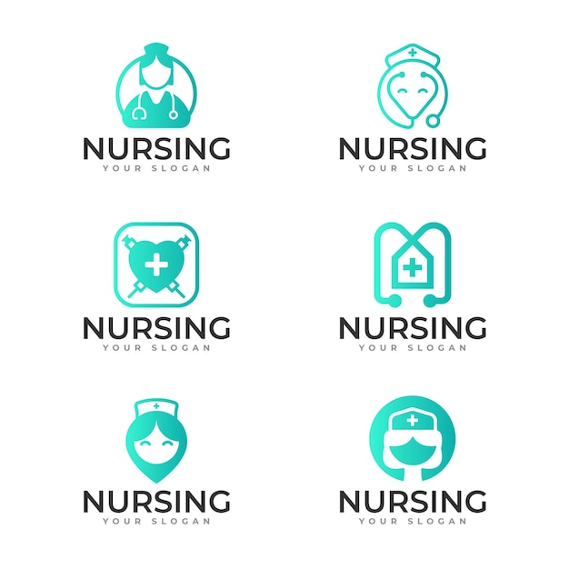 Gradient nurse logo templates