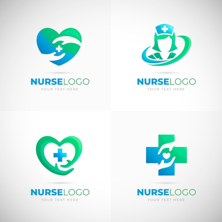Free Vector gradient nurse logos pack