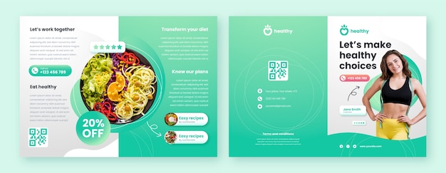 Free vector gradient nutritionist job brochure template