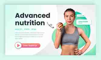 Free vector gradient nutritionist job webinar template