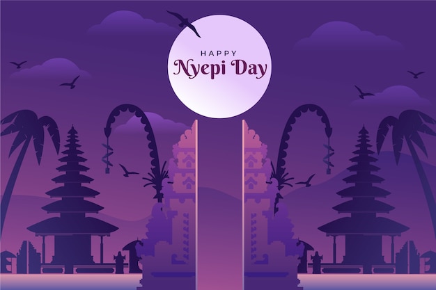 Free vector gradient nyepi background