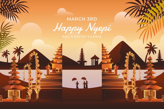 Free vector gradient nyepi background