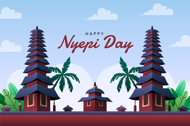 Free vector gradient nyepi celebration background