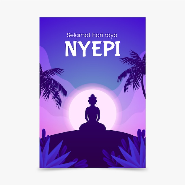 Free vector gradient nyepi greeting card template