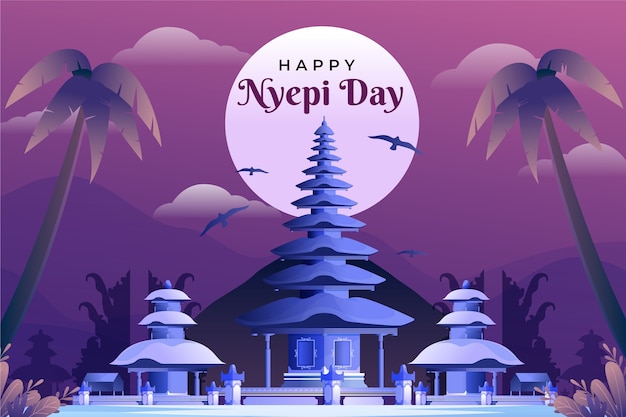 Vettore gratuito illustrazione di nyepi sfumata