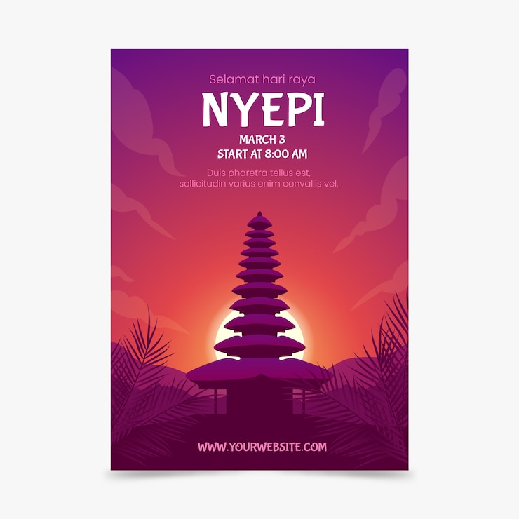 Free Vector gradient nyepi vertical poster template