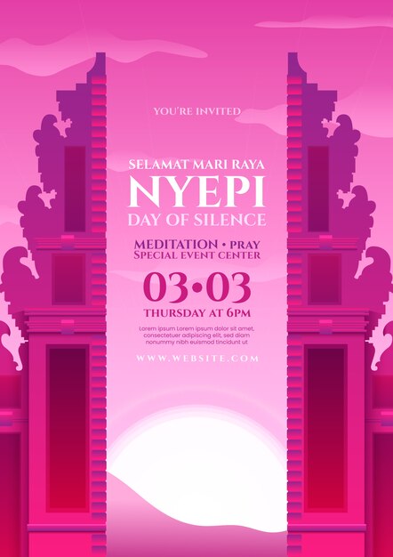 Free vector gradient nyepi vertical poster template