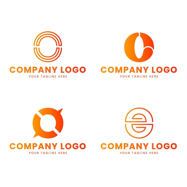 Бесплатное векторное изображение Коллекция логотипов градиент o