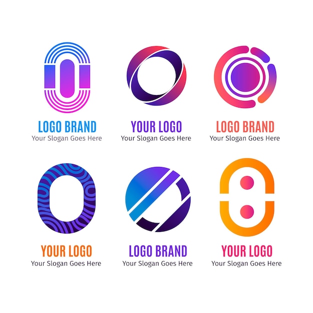 Free vector gradient o logo set