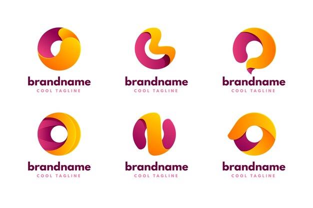 Gradient o logo template set