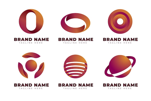 Free vector gradient o logo templates collection